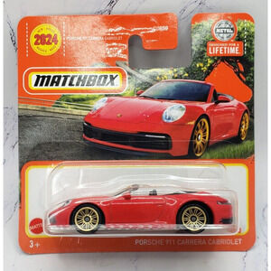 Matchbox Porsche 911 Carrera Cabriolet Red W/ Bronze 10 Spoke Wheels SHORT CARD